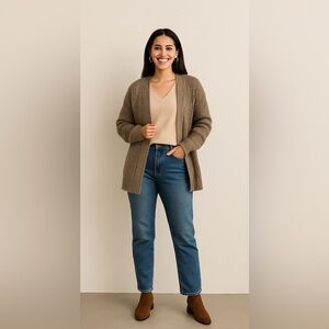 Neutral Beige Cotton Top Minimalist Sleeveless Blouse Fall Layering Essential XL